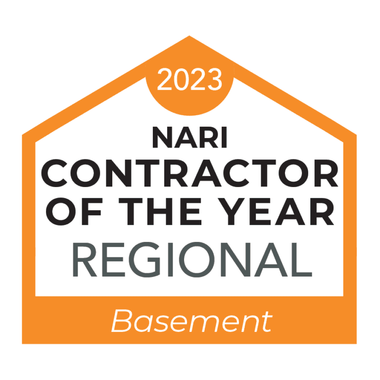 Contractor of the year award gold regional basement